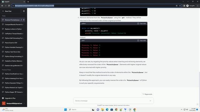 How do I reverse the order of PriorityQueue in python смотреть онлайн
