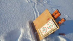 PR 900W B 022 На 50м при -15С по ДСП и банкам "золотыми" пулями. Snowpeak PR900W Black Strike B022