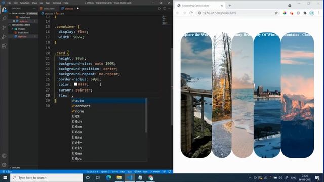 Expanding Cards Gallery only using HTML, CSS, & Javascript смотреть онлайн