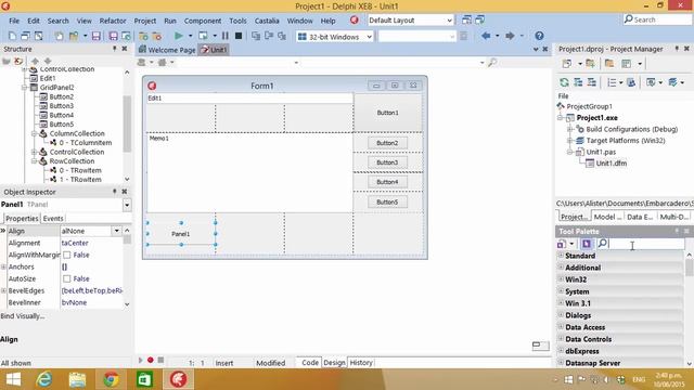 Delphi Tutorial #111 - Using TGridPanel to control proportional layouts смотреть онлайн