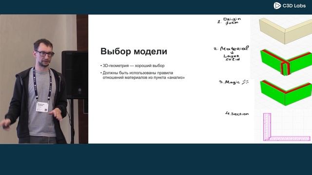 Решаем 3D-задачу 2D-средствами на примере алгоритма сопряжения материалов смотреть онлайн