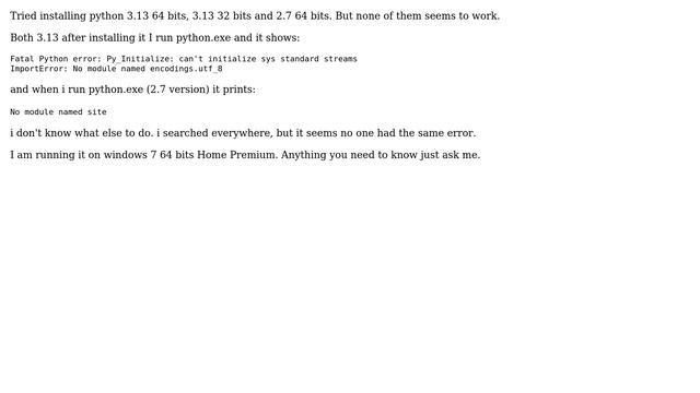 Can not make work python in windows 7 64 bits смотреть онлайн