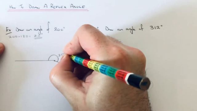 Reflex Angles. How To Draw A Reflex Angle With A Ruler And A 180 Degree Protractor. смотреть онлайн
