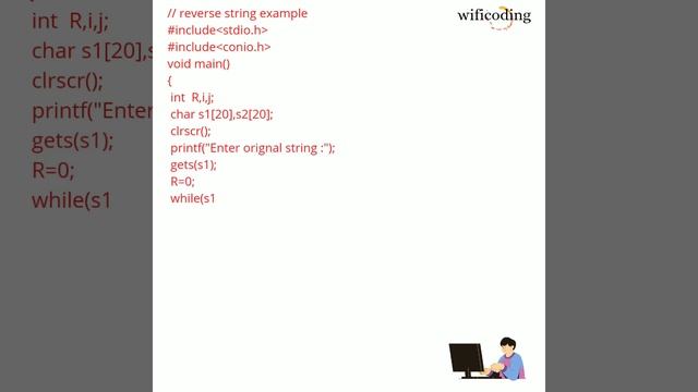 reverse string program in c смотреть онлайн