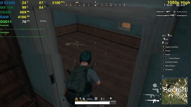 MX150 + i5 8250U | PUBG Lite - 1080p All Settings! смотреть онлайн