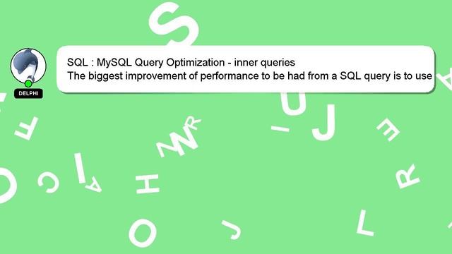 SQL : MySQL Query Optimization - inner queries смотреть онлайн
