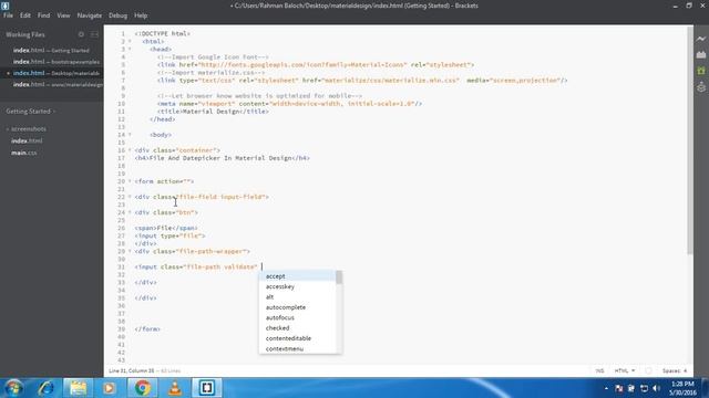 Material Design In Web File And Datepicker Example смотреть онлайн