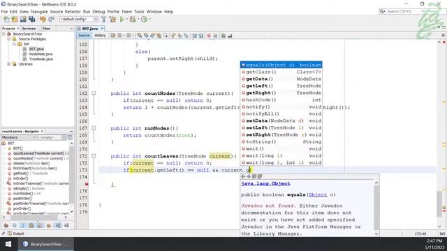 91 - Binary Search Tree: Counting Operations (Java) смотреть онлайн
