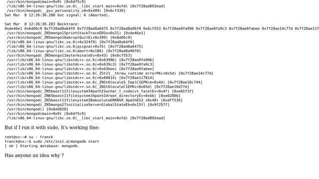 DevOps & SysAdmins: mongodb 2.4.9 is crashing on wheezy when running as root смотреть онлайн