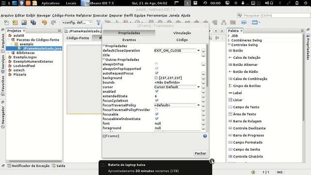 JFrame Maximizado - Programação Desktop com Java e Netbeans - aula 08 смотреть онлайн