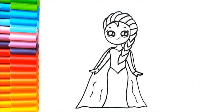 Как нарисовать Эльзу - ОЧЕНЬ ПРОСТО - How To Draw Elsa - Disney Frozen смотреть онлайн