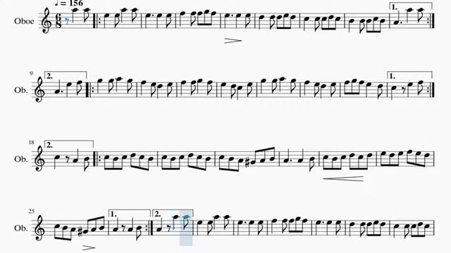 Partitura Tarantella Versión Dos Oboe