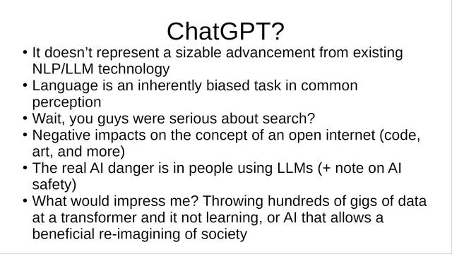Why I am not impressed by ChatGPT (and GPT4): a skeptic's view (warning: rant, do not watch) смотреть онлайн