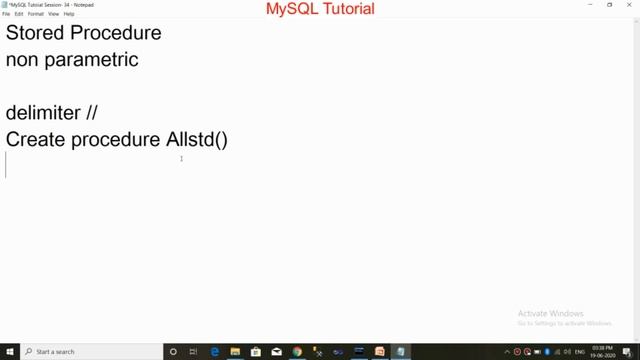 MySQL Tutorial Session - 34 || Stored Procedure || Non Parametric | For Beginner To Advance || Hind смотреть онлайн