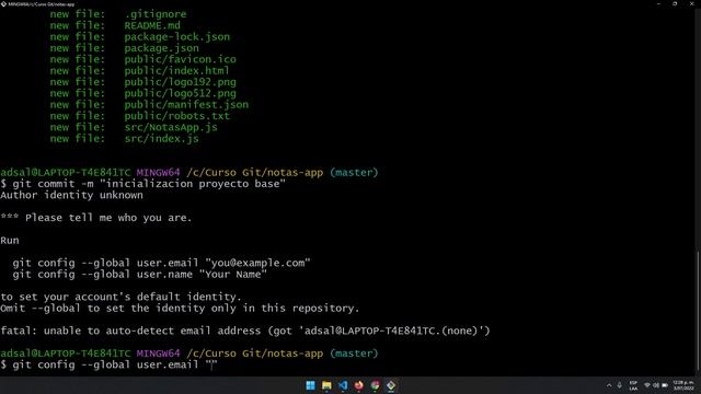 Configuración email y usuario git смотреть онлайн