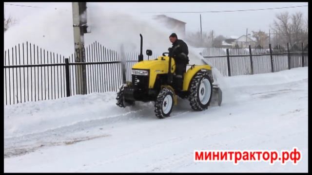 Минитрактор Jinma со снегоочистителем роторным (шнекоротором) смотреть онлайн