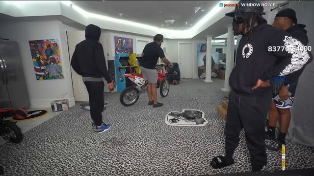 Kai Cenat Tries To Ride A DIRTBIKE In His Room..