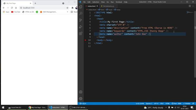 Meta Tag in HTML #Part27 смотреть онлайн