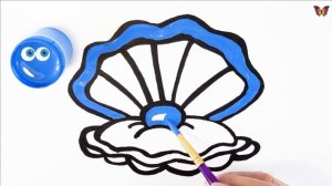 Как нарисовать РАКУШКУ С ЖЕМЧУЖИНОЙ / мультик раскраска РАКУШКА  для детей / Раскраски малышам