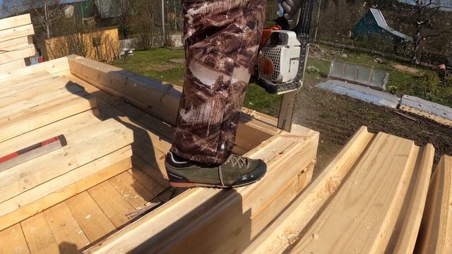 Строю брусовой дом 7х9 под усадку (полное видео) смотреть онлайн