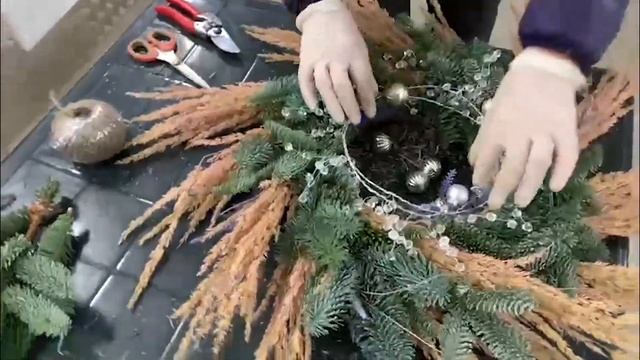 Создание новогоднего венка смотреть онлайн