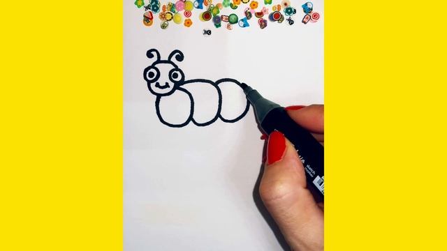 Как нарисовать Гусеницу# Просто рисуем #How to draw a caterpillar смотреть онлайн