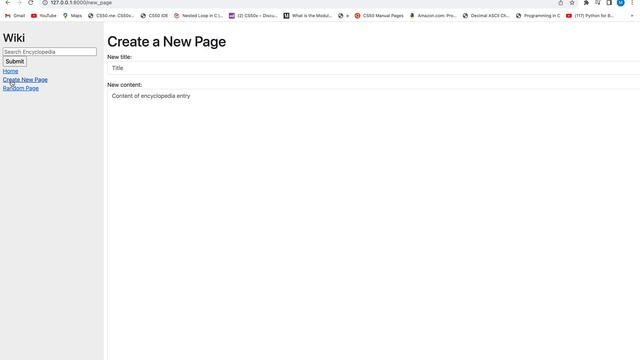Wiki Project from CS50's Web Programming with Python and Javascript смотреть онлайн