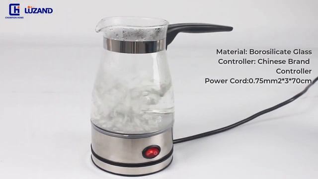 600W Borosilicate Glass Turkish Coffee Maker Machine Cordless Electric Coffee Pot Black смотреть онлайн