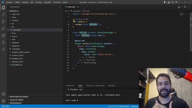 Flutter 2023: [03] - Criando o projeto Flutter e passo a passo explicado смотреть онлайн