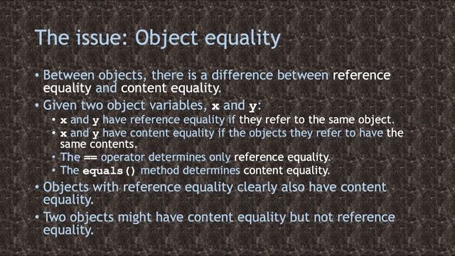 Common novice programming mistakes in Java: String comparison using == instead of equals(). смотреть онлайн