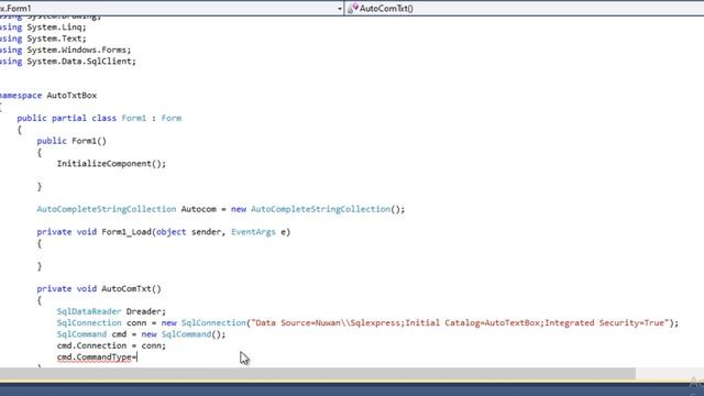How to Create a AutoComplete Text Box in C# with MSSQL Server Database смотреть онлайн