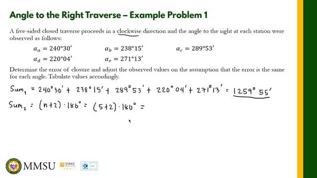 Angle to the Right Traverse | Traversing and Traverse Computations | Fundamentals of Surveying смотреть онлайн