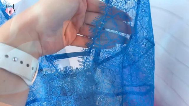 Пеньюар Lace Plunge Slip синий смотреть онлайн