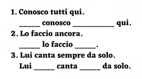 Italian grammar exercises compilation 7 | Negatives, question words | Learn italian free lessons