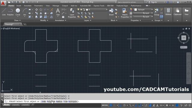 AutoCAD Fillet Command Tutorial Complete | Radius, Polyline, Fillet Corner, Fillet Parallel Lines смотреть онлайн