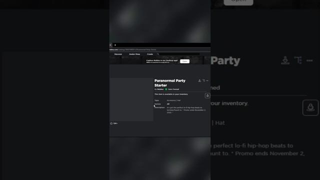 [ FREE ITEM ] #short Cara Mendapatkan Paranormal Party Starter Gratis - Roblox Indonesia смотреть онлайн
