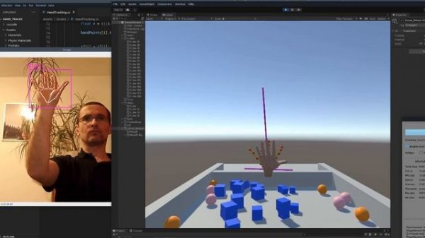 Demo: Python, OpenCV, MediaPipe, Unity Hand-tracking