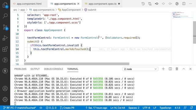 Angular Unit testing- 25 | Unit testing Form Control markAsTouched method Reactive Forms | Part 7 смотреть онлайн