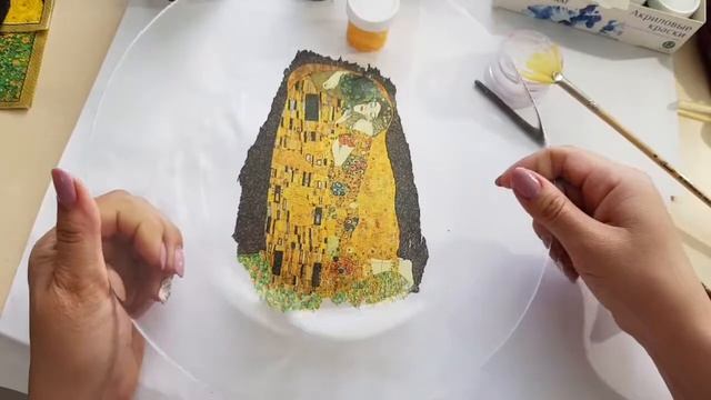 Обратный декупаж тарелки