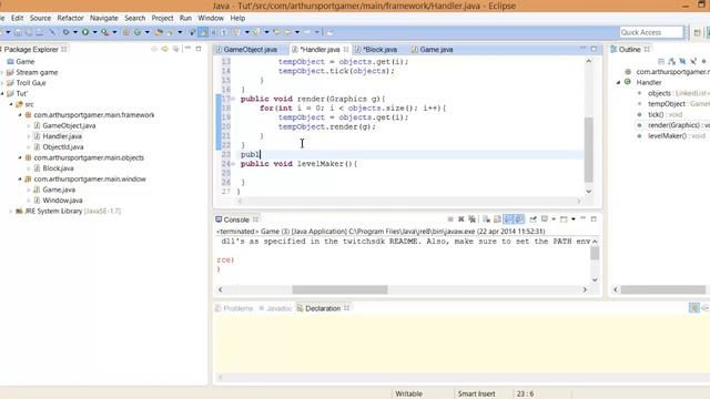 Java Platformer # 4 Handler and a bit of block смотреть онлайн