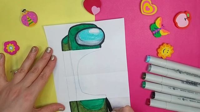 Как нарисовать Амонг Ас предатель открытка - раскладушка / How to draw Among As a traitor postcard смотреть онлайн