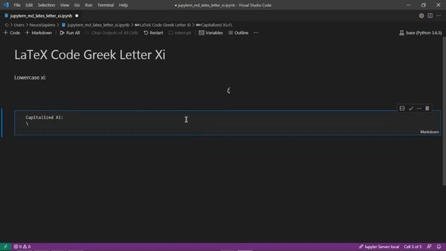 Jupyter Notebook | Markdown | LaTeX | How to Show Greek Letter Xi Using LaTeX Code смотреть онлайн