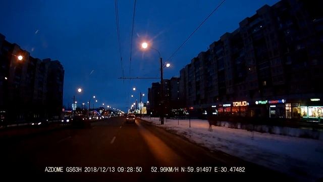 Видеорегистратор AZDOME GS63H с Али, проверка, 9 утра декабрь СПб смотреть онлайн