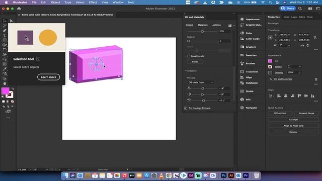 Adobe Illustrator 2022 - NEW 3D and Materials Panel & Ray Tracing смотреть онлайн