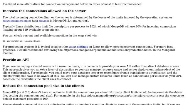 Databases: How to limit the connections per host in MongoDB? смотреть онлайн