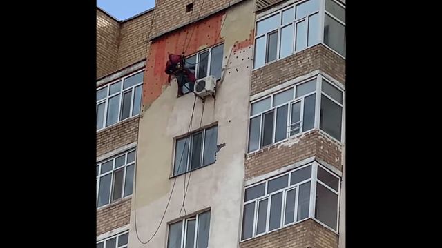 16.04.22 восстановление фасада со стороны ул. А.Жубанова (2 день) смотреть онлайн