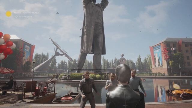 Atomic Heart - No Rest For The Wicked: Go To The Parade: Workers and Robots Statue Photo Sequence смотреть онлайн