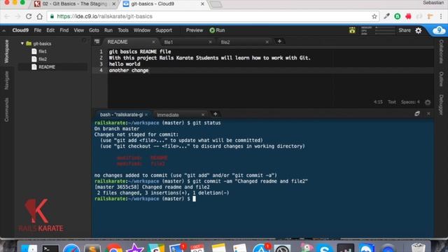 The Staging area and project history | Git Basics | 02 смотреть онлайн