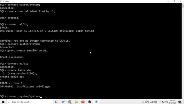 Oracle- SQL-DCL Commands( hands on) смотреть онлайн