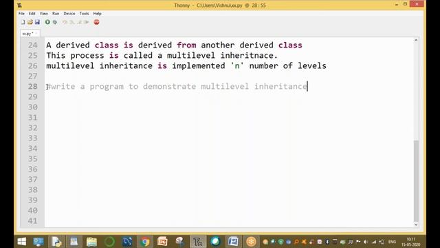 Multilevel Inheritance in Python | Python tutorials for beginners | Learn python online смотреть онлайн